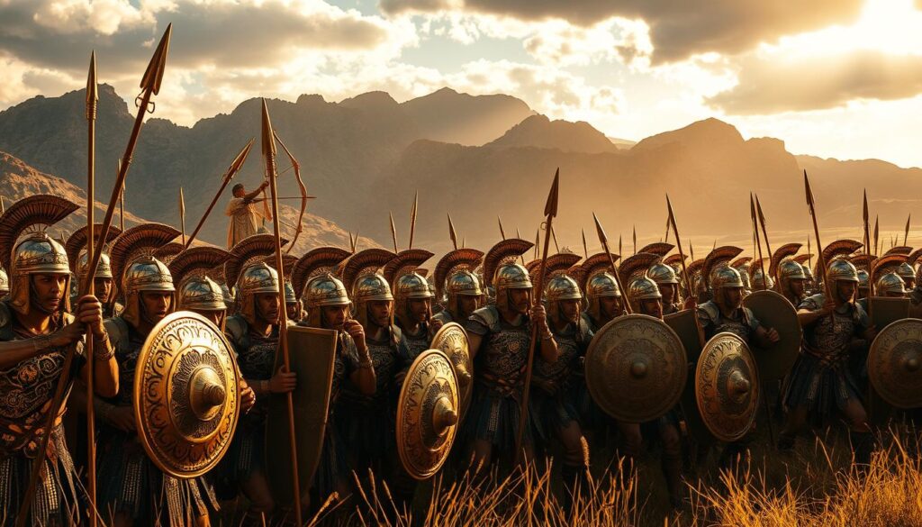 Ancient Persian Warriors in Battle Formation