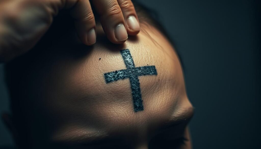 Ash Wednesday Cross Marking