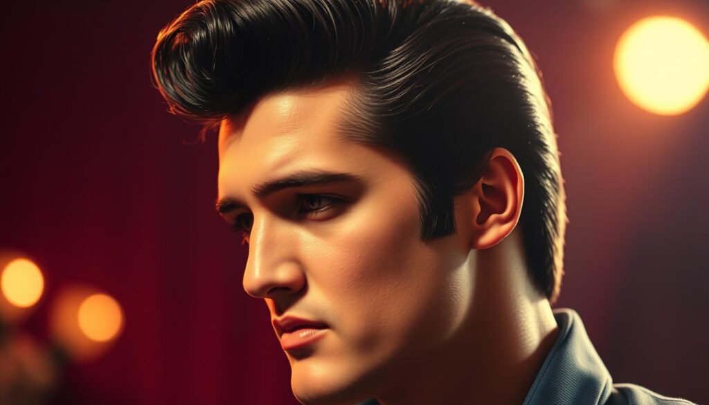 Elvis Presley iconic pompadour hairstyle