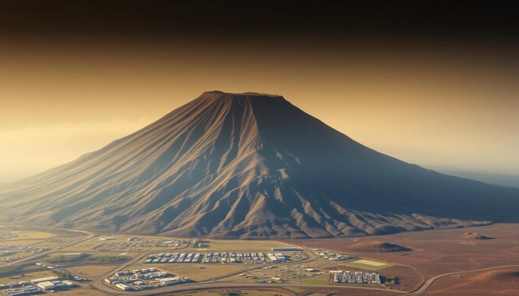 Mauna Loa shield volcano size comparison