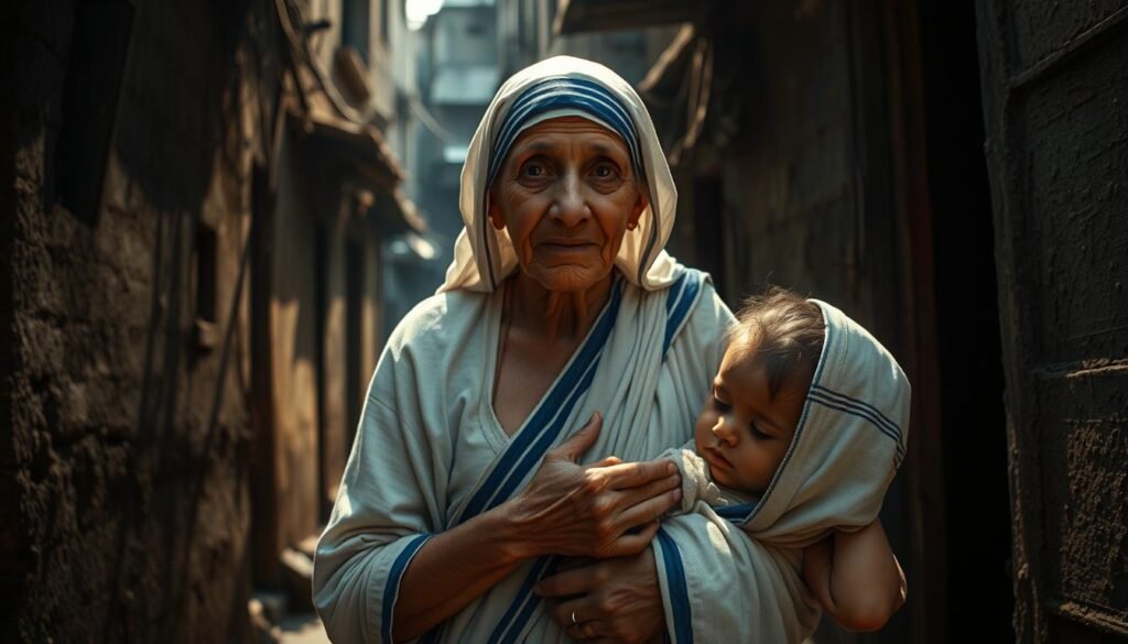 Mother Teresa in Calcutta slums