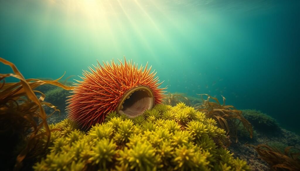 Sea Urchin Eating Marine Algae