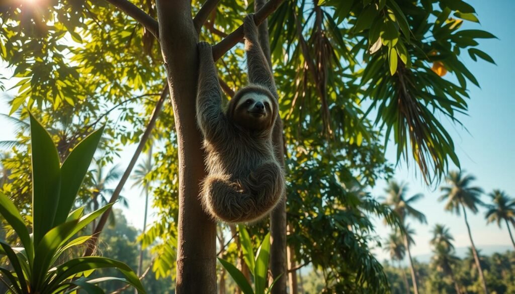 Sloth Defense Mechanisms in Tropical Forest