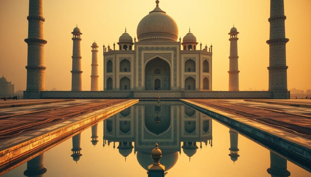 Taj Mahal minarets and dome