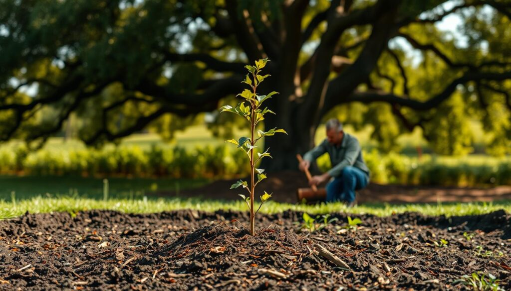 Young Oak Tree Planting and Care