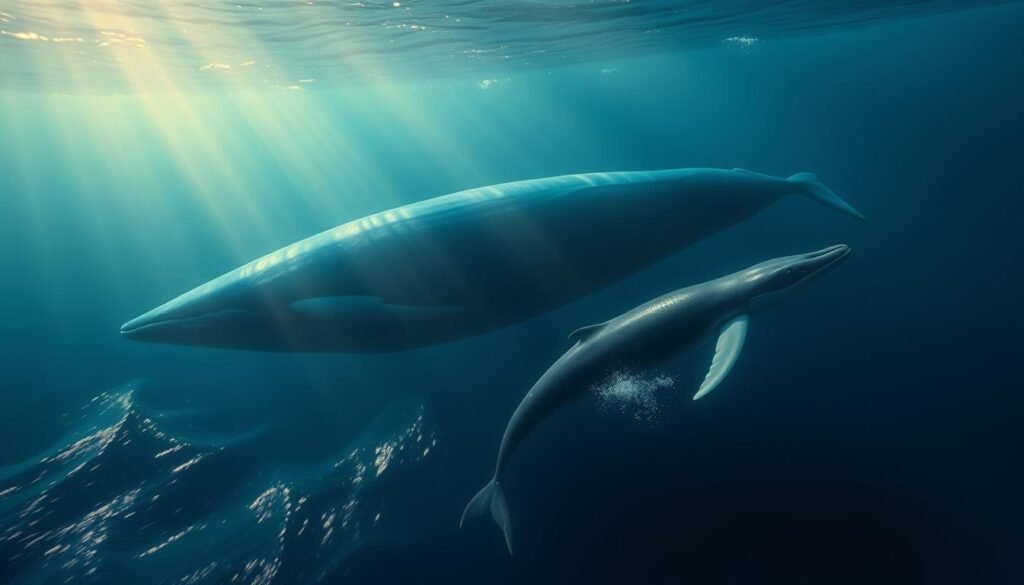 blue whale and humpback whale size comparison