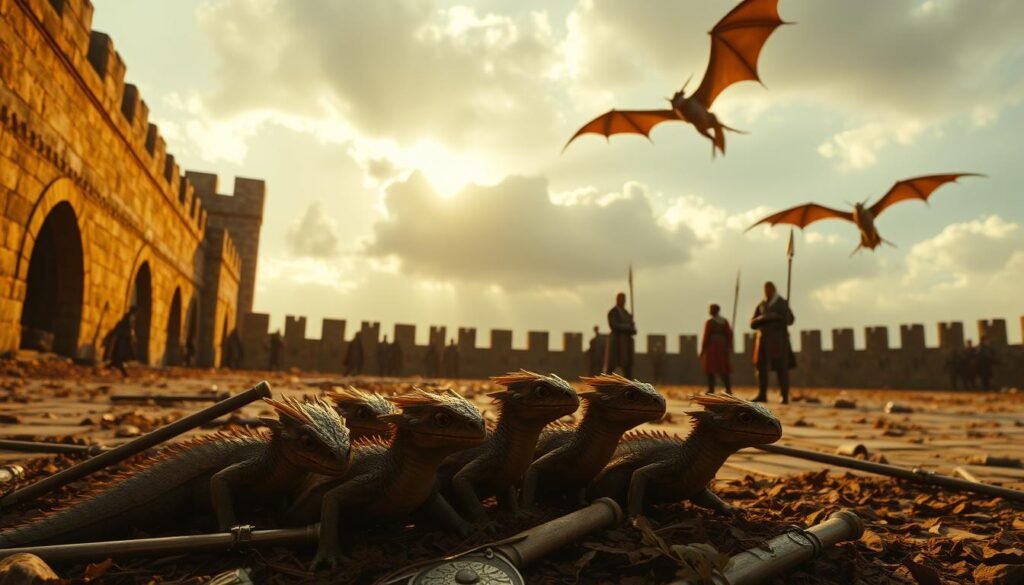 dragon hatchlings and medieval lances