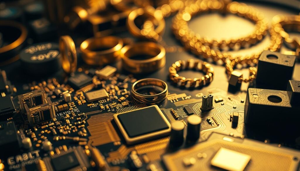 gold electronics and jewelry uses