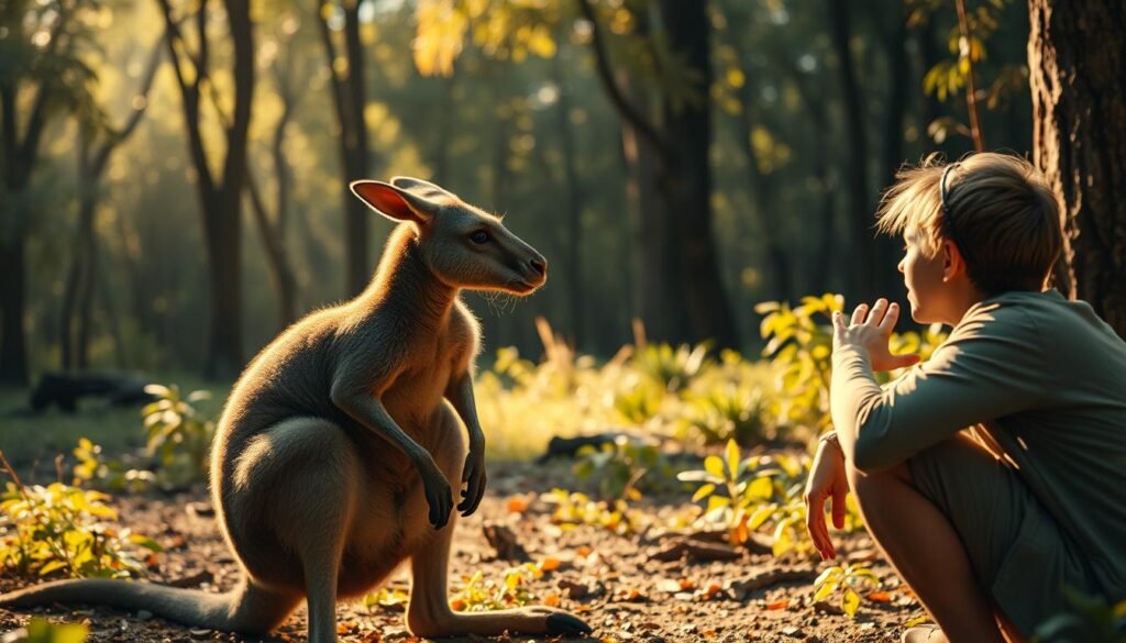 kangaroo human interaction