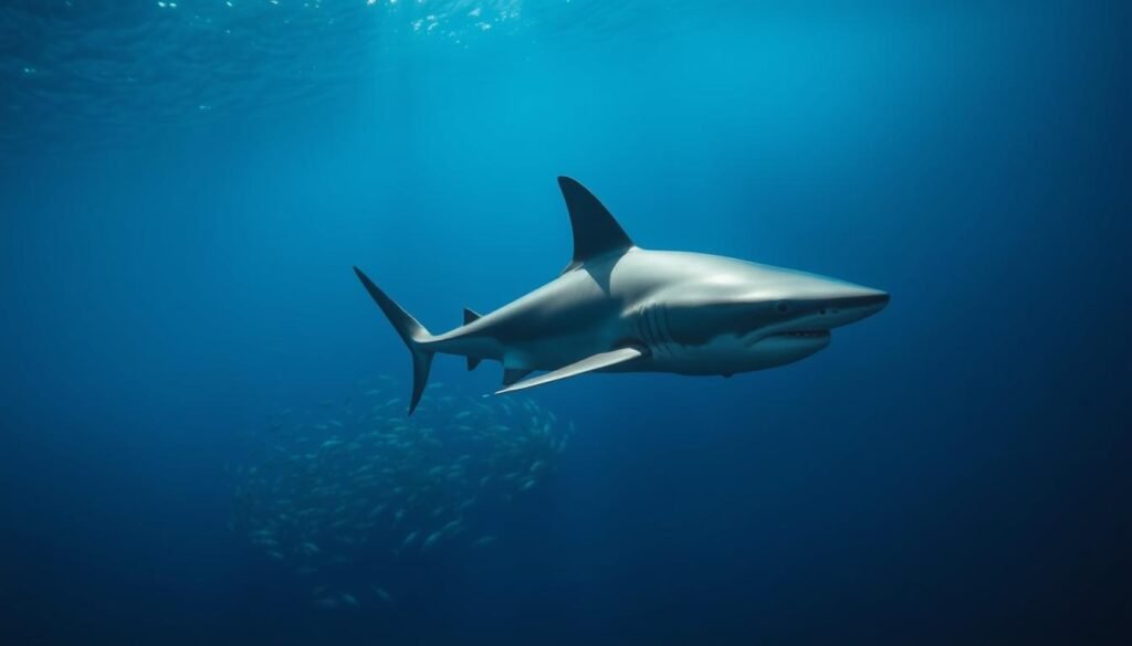 mako shark swimming in the ocean