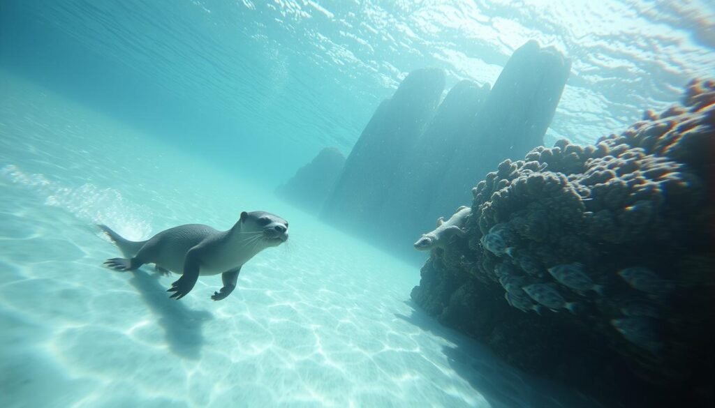 marine animal adaptations land water