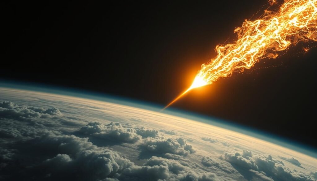 meteor fireball in atmosphere