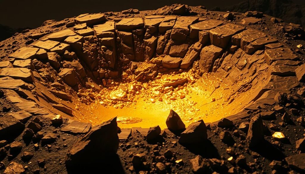 meteorite gold deposits