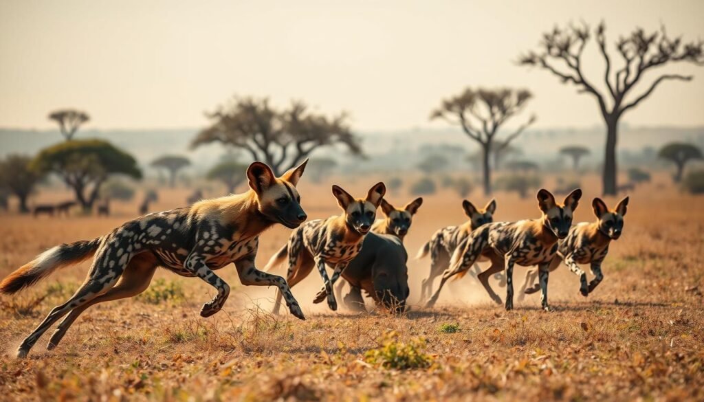 painted wolf hunting tactics