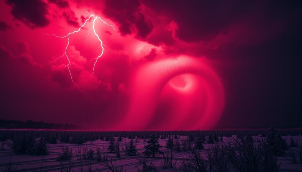 red rain and thundersnow phenomena