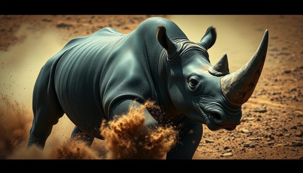 rhino charging behavior