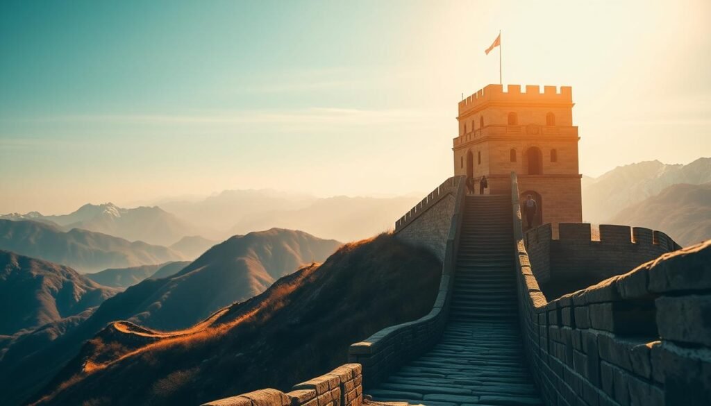 watchtowers along wall china